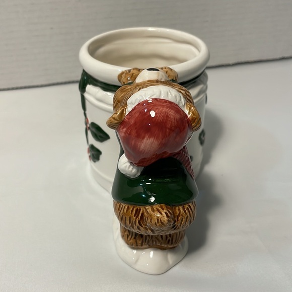 Holiday Bear and Mistletoe Christmas Coffee Mug. Very Unique. - Picture 2 of 12